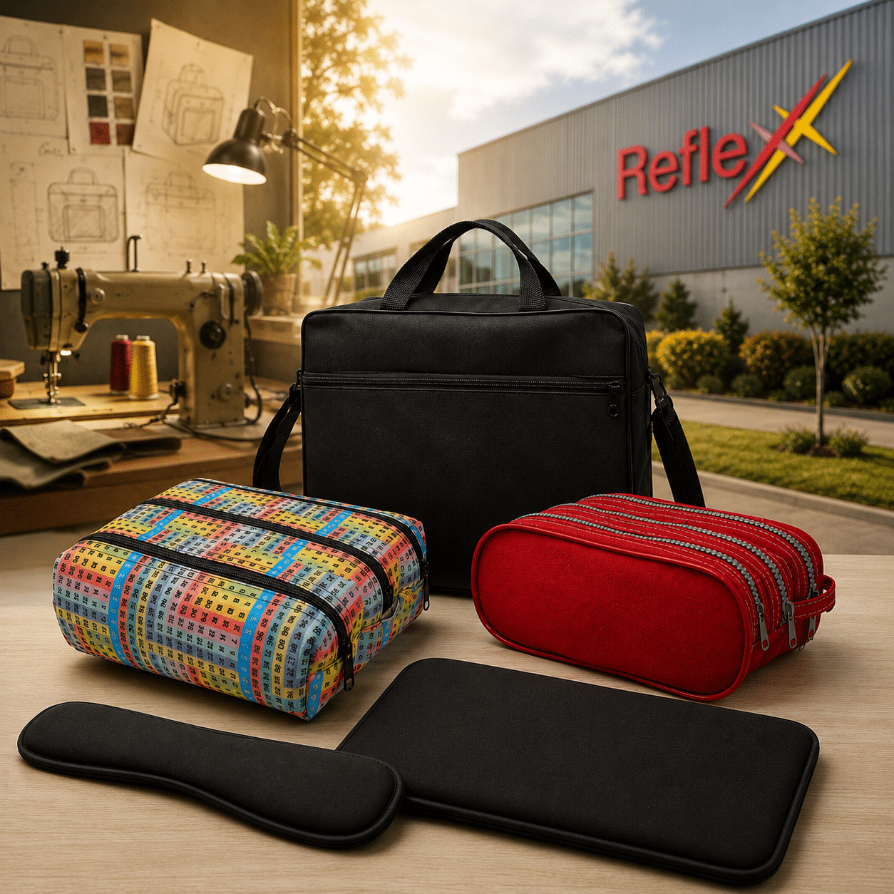 Produtos Reflex em ambiente de produção, representando a história e a qualidade da marca