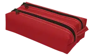 Estojo Escolar em Lona Duplo - Vermelho