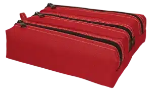 Estojo Escolar em Lona Triplo - Vermelho