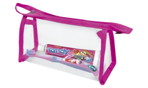 Estojo Necessaire Pop Transparente - Rosa
