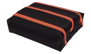 Estojo Escolar Neon Triplo Zíper Trator Laranja