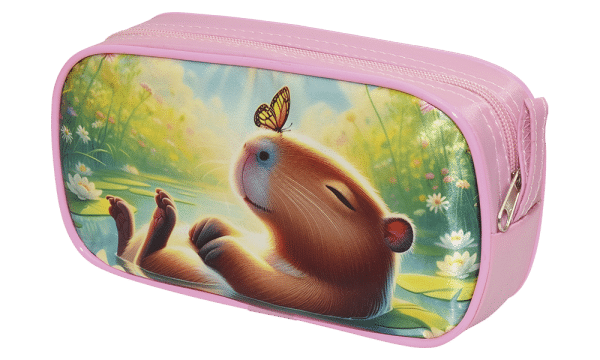 Estojo Escolar Capivara Retangular Duplo Lilás - Imagem 5