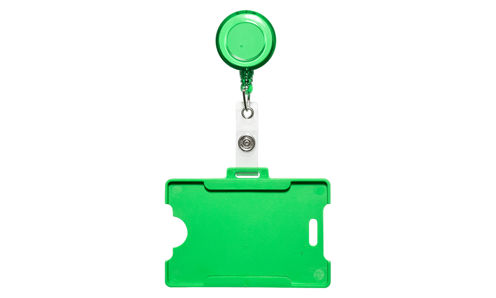 Cordão retrátil para crachá verde Reflex